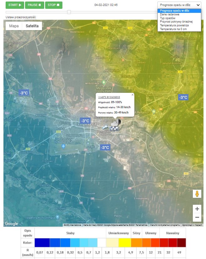 Prognoza pogody ostrzegawcza 24h - mapa